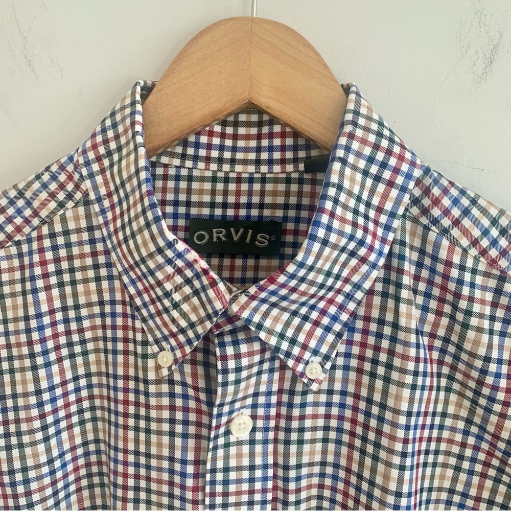 ORVIS Men’s Casual Long-sleeve Plaid Button Down Multi Color EUC